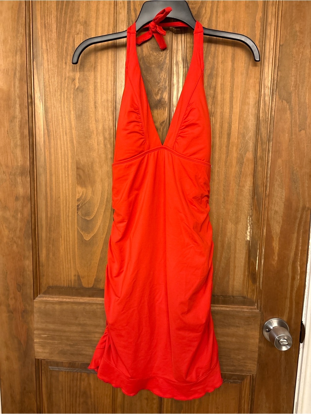 Athleta Red Halter Swim Dress One Piece Swimsuit Small Tall ST